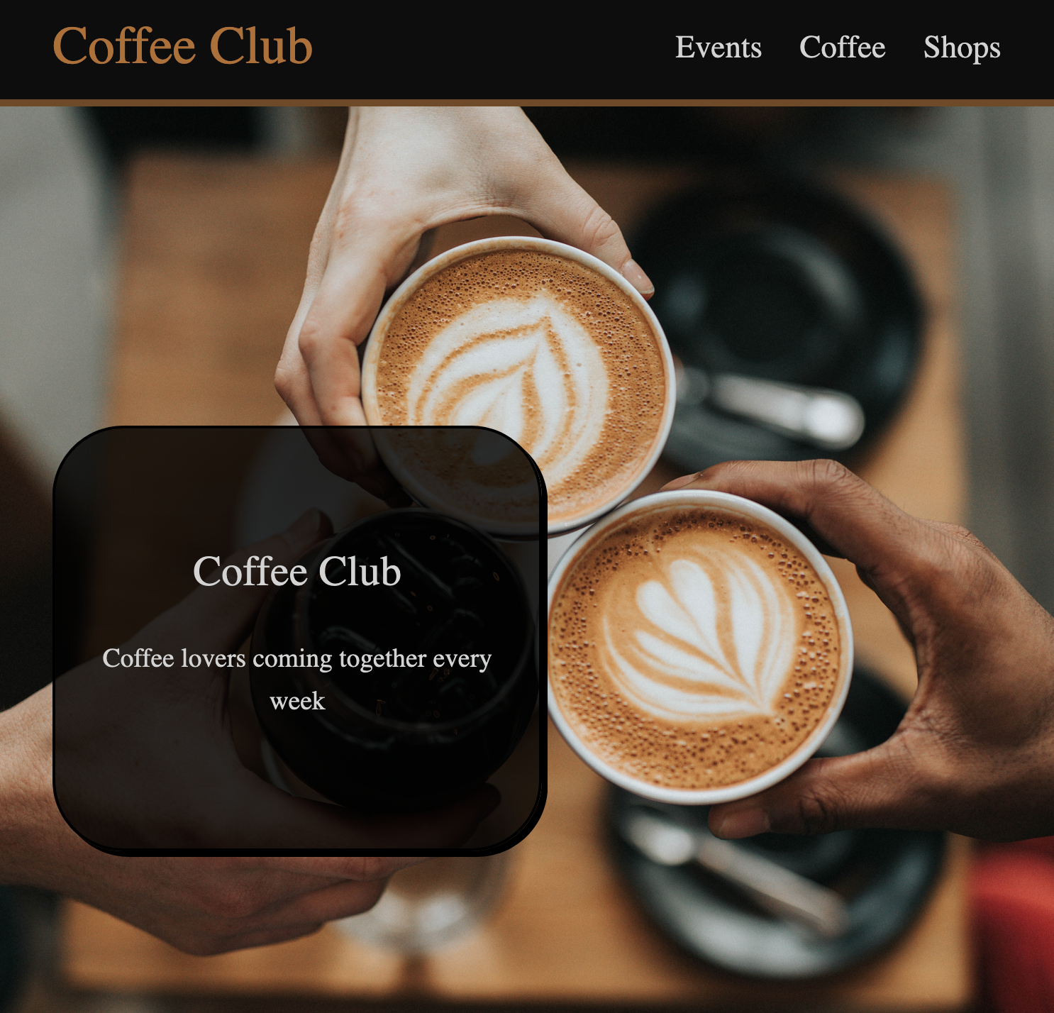 Coffee Club Landing Page